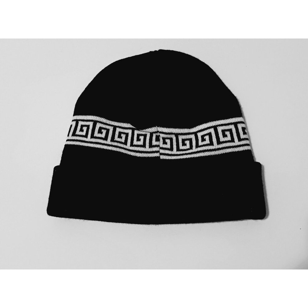 Breezy Excursion Black and White Pattern Beanie Best NWOT Unisex - Picture 8 of 9